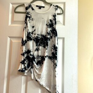 Fifteen Twenty Black & Navy Tie Dye Asymetrical Tank Top